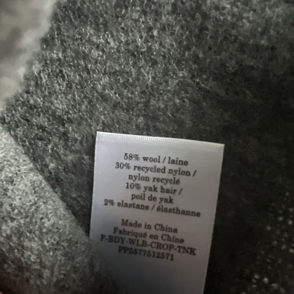Everlane Cozy Stretch Cropped Tank Top Wool Blend Heathered Charcoal Size Small - Picture 5 of 7